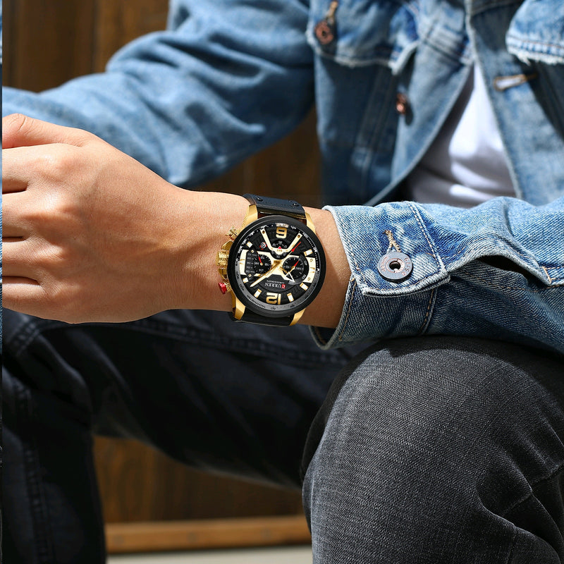Relógio CURREN Masculino de Luxo, Moda E Resistente à Água!